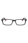 Ray Ban 52mm Rectangular Optical Glasses In Sand Black