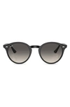 Ray Ban Highstreet 51mm Round Sunglasses In Black