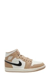 Jordan Air  1 Mid Sneaker In Sail/ Black/ Desert