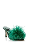 JESSICA RICH MALINA FEATHER POINTED TOE SLIDE SANDAL