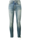 R13 JENNY WASHED BLUE MID RISE SKINNY JEANS,R13W000812205861