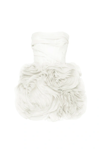 Milla Appliquéd Organza White Mini Dress