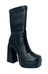 Chase & Chloe Rayla Platform Boot In Black Pu