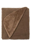 NORTHPOINT SOLID FAUX FUR & FAUX SHEARLING THROW