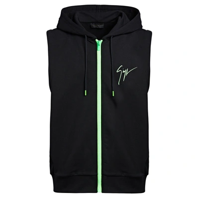 Giuseppe Zanotti Lr-41 Logo-print Sleeveless Hoodie In Black