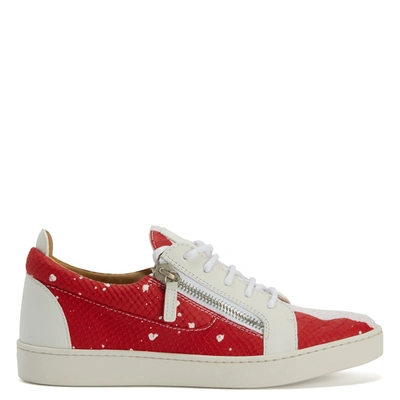 Giuseppe Zanotti Frankie Leather Sneakers In Red