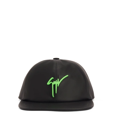 Giuseppe Zanotti Cohen Leather Baseball Cap In Black