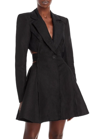 Aje Simone Open Back Jacket Mini Dress In Black