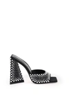 Attico Devon Satin Mules With Crystals