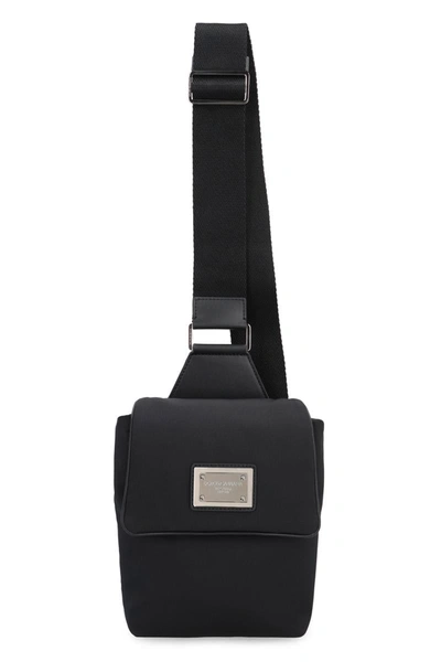 Dolce & Gabbana Logo Plaque Fanny Pack Crossbody Bags Black