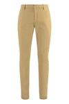 Dondup Cotton Chino Trousers With Roll-up Cuffs In Brown