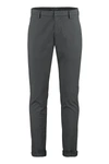 Dondup Cuffed Hem Stretch Cotton Trousers In Grey