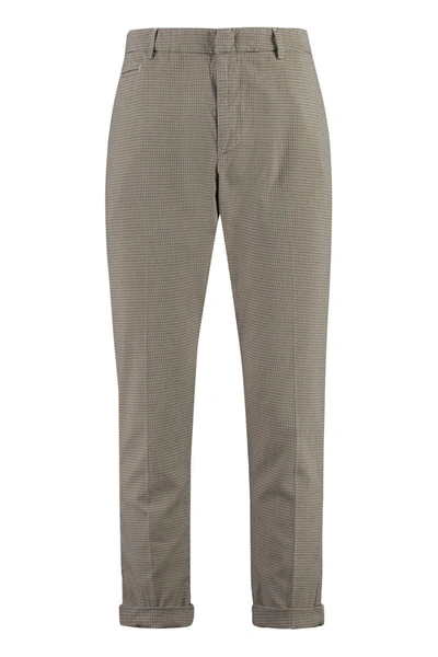 Dondup Joe Prince-of-wales Checked Trousers In Beige