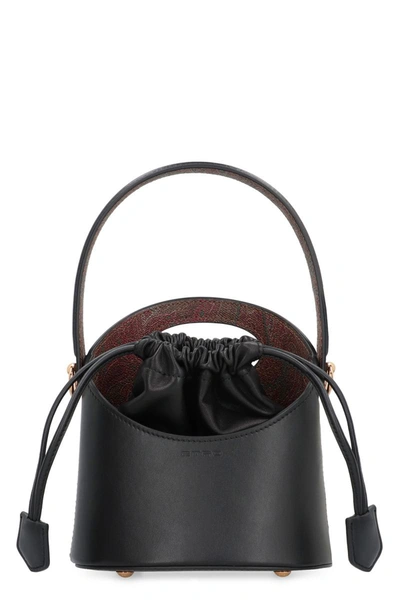 Etro Saturno Mini Bucket Bag In Black