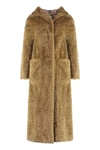 Herno Coat In Curly Faux Fur In Beige