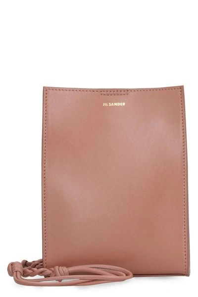 Jil Sander Tangle Leather Crossbody Bag In Pink