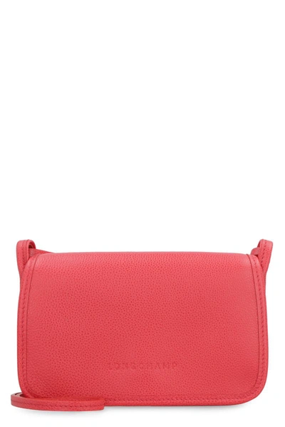 Longchamp Le Foulonné Leather Crossbody Bag In Red