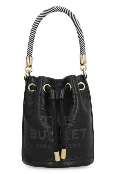 Marc Jacobs The Leather Micro Bucket Bag In Black