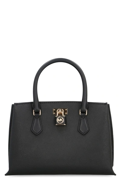 Michael Michael Kors Chantal Leather Handbag In Black