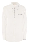 Marni Logo-embroidered Cotton Shirt In White