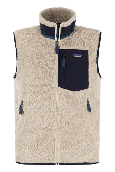 Patagonia Classic Retro-x Fleece Man Natural Vest In Beige