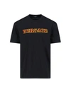 Versace Crew Neck Embroidered Design Short Sleeves In Black