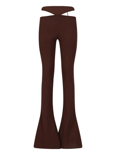 Attico Cut-out Details Pants In Brown