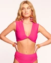 Ramy Brook Oliwia Twist Front Bikini Top In Perfect Pink