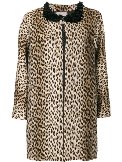 Antonio Marras Leopard Printed Coat In Brown