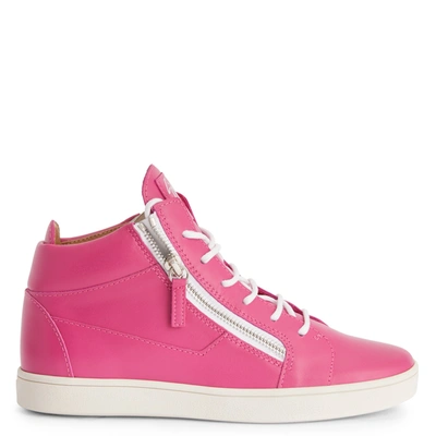 Giuseppe Zanotti Kriss High-top Leather Sneakers In Pink