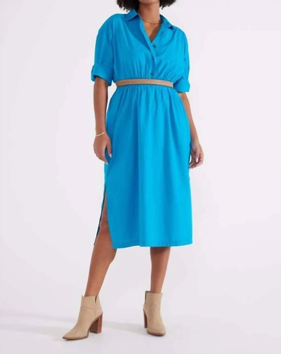 Etica Tina Midi Shirtdress In Blue