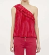 Ulla Johnson Ravenna Sleeveless One-shoulder Ruffle Top In Pink