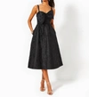 Lilly Pulitzer Ellara Jacquard Midi Bow Dress In Black
