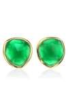Monica Vinader 'siren' Semiprecious Stone Stud Earrings (nordstrom Exclusive) In Gold/ Green Onyx