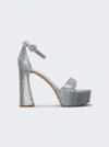 Gianvito Rossi Sequin Embellished Platform Sandal 70 In Hologram In Multi
