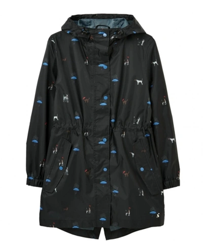 Joules Golightly Black Cats And Dogs Raincoat