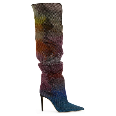 Giuseppe Zanotti Gala Caleido Metallic Slouch Boots In Multi