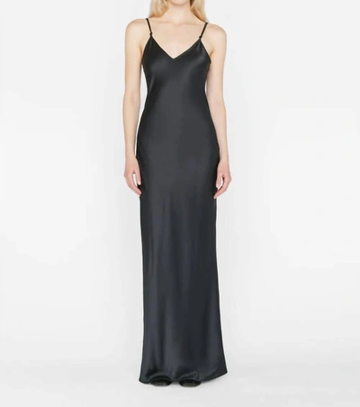 Frame V-neck Cami Dress In Noir In Black
