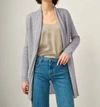 WHITE + WARREN CASHMERE TRAPEZE CARDIGAN IN GREY HEATHER