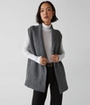 Michael Stars Tyler Open Front Vest In Charcoal