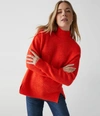 Michael Stars Zion Mock Neck Sweater In Tangerine