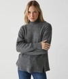 Michael Stars Zion Mock Neck Sweater In Charcoal
