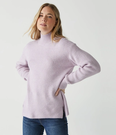 Michael Stars Zion Mock Neck Sweater In Amethyst