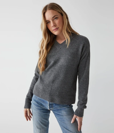 Michael Stars Wes V-neck Pullover Sweater In Charcoal
