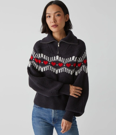 Michael Stars Anders Fair Isle Sweater In Nocturnal
