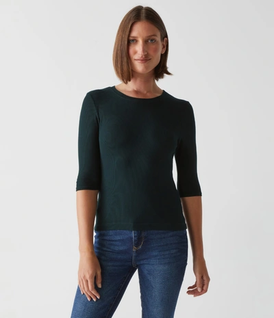 Michael Stars Maeve Cropped Ribbed Tee In Dark Ivy