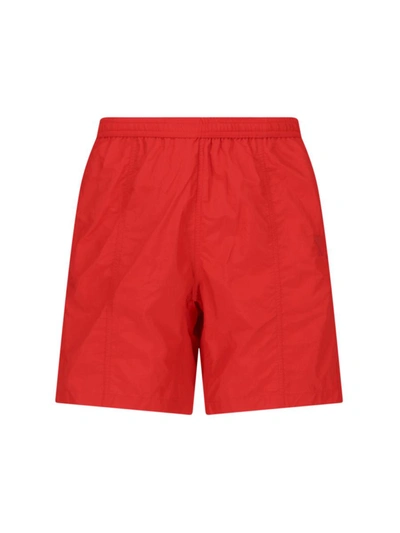 Ami Alexandre Mattiussi Adc Logo Swim Shorts In Red