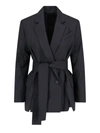 Eudon Choi Wool And Cashmere Double Breasted Blazer With Flap Pockets In Black