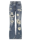 Givenchy Distressed Cotton Slim Fit Denims With Jewel Details 18cm In Blue
