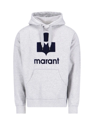 Isabel Marant Miley Logo Cotton-blend Hoodie In White